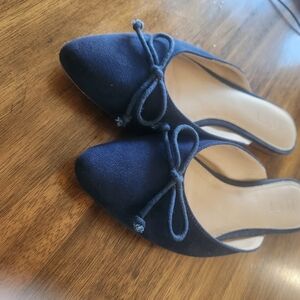 Elegant Navy Suede Women's Mules